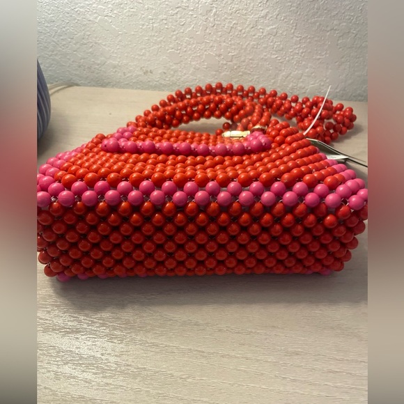 NEW Kate Spade New York x Target - Pink/Red  Colorblock Beaded Crossbody Bag - Picture 7 of 9